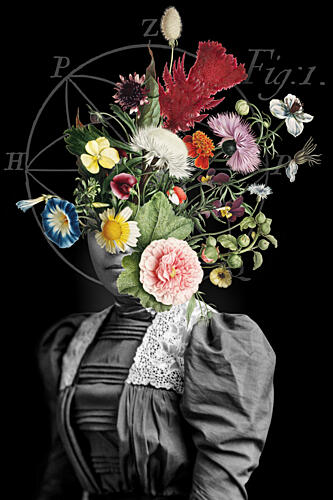Floral Geometric Portrait Art Print