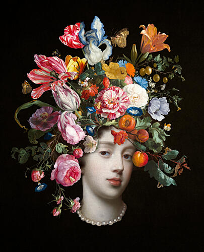 Floral Crown Portrait Art Print