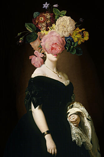 Elegant Floral Portrait Art Print