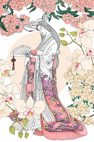 Serene Japanese Woman Art Print