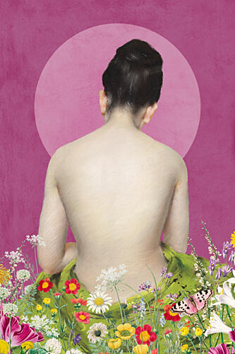 Woman Among Wildflowers Art Print