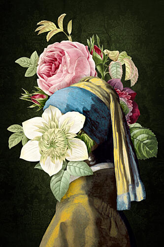Floral Pearl Portrait Art Print
