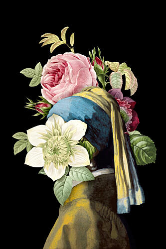 Floral Girl Portrait Art Print