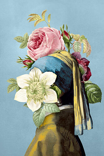Girl with Floral Headscarf Art Print