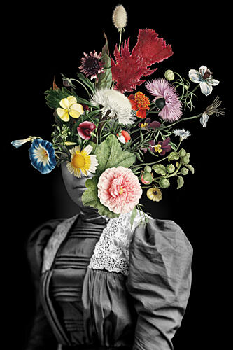 Floral Head Portrait Art Print