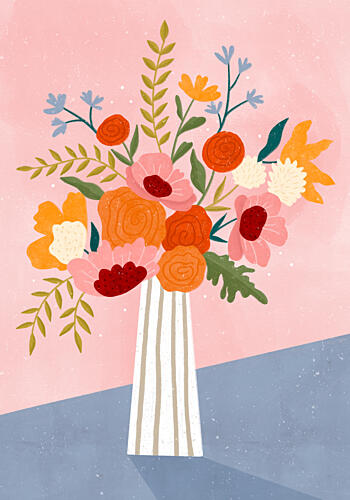 Modern Floral Arrangement Art Print by Bea Muller