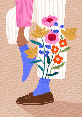 Whimsical Flower Legs Art Print by Bea Muller