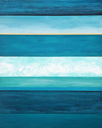 Ocean Horizon Blues Art Print by Vanessa Ryan