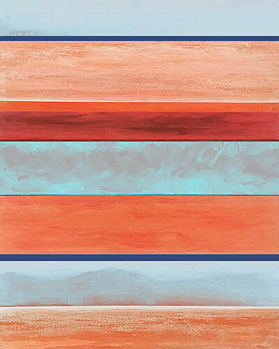 Serene Coastal Stripes Art Print by Vanessa Ryan