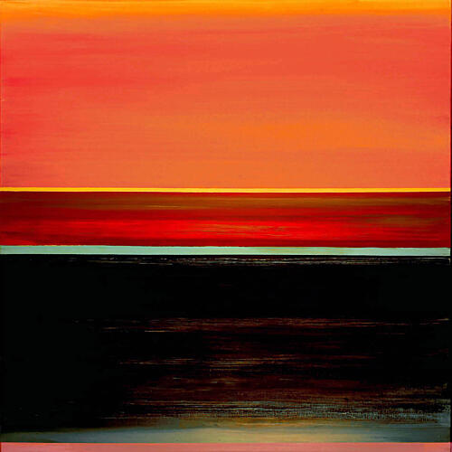 Vibrant Sunset Horizon Art Print by Vanessa Ryan