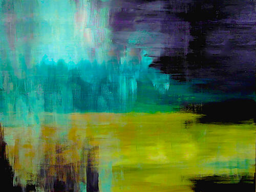 Abstract Teal Horizon Art Print