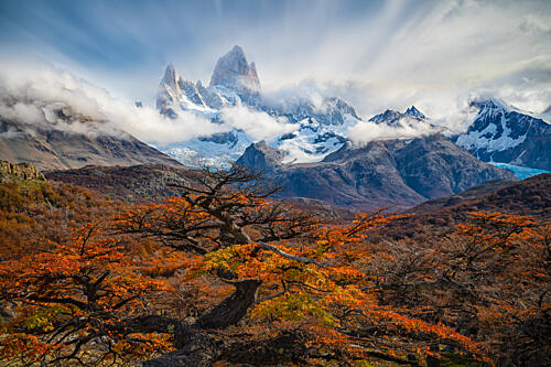 Fitz Roy Autumn Landscape Art Print by Hua Tang