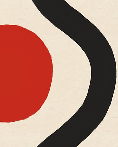 Abstract Red Black Curve Art Print by Deepthi S