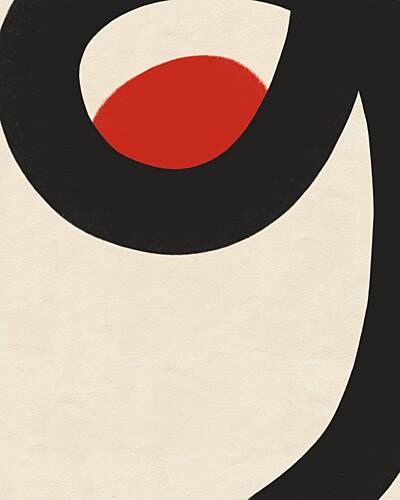 Minimalist Red Circle Art Print by Deepthi S