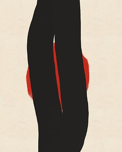 Red Core Abstract Art Print by Deepthi S