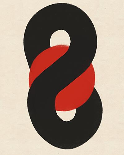 Modern Abstract Knot Art Print by Deepthi S