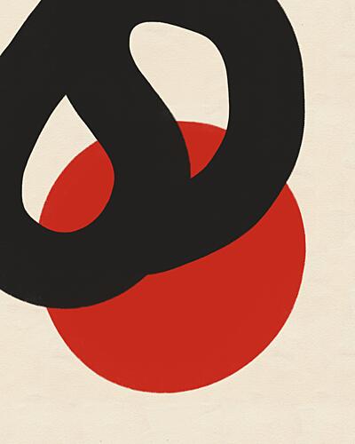Abstract Red Black Shapes Art Print by Deepthi S
