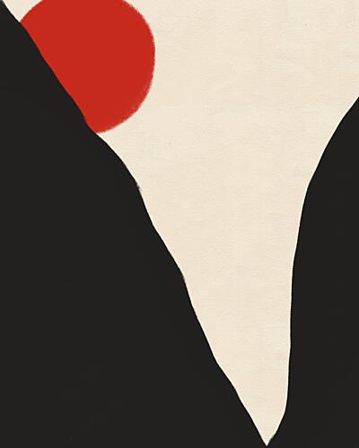 Red Sun Black Mountains Art Print by Deepthi S