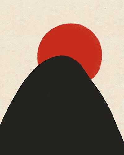 Japanese Sun Mountain Art Print by Deepthi S