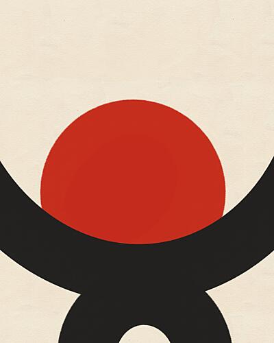 Red Circle Abstract Art Print by Deepthi S