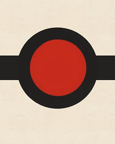 Geometric Red Circle Art Print by Deepthi S