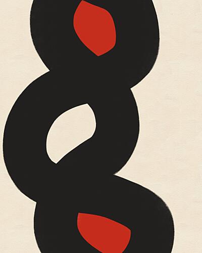 Fluid Black and Red Art Print by Deepthi S