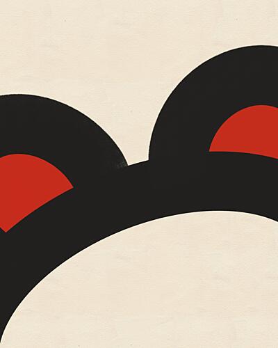 Modern Red Black Curves Art Print by Deepthi S