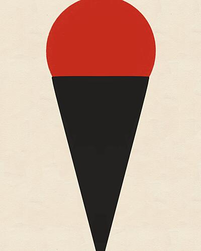 Red Ice Cream Cone Pop art reproduction