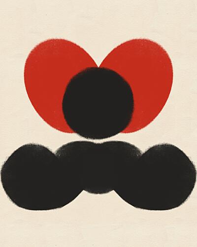 Bold Abstract Heart Art Print by Deepthi S