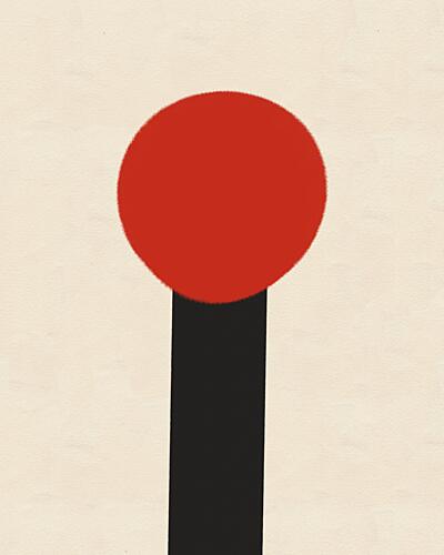 Red Circle Minimalist Design Art Print by Deepthi S