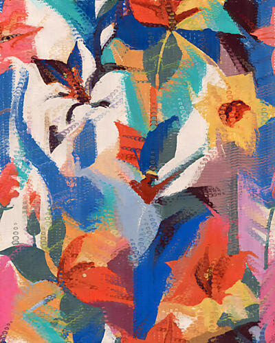 Vibrant Abstract Flowers Art Print