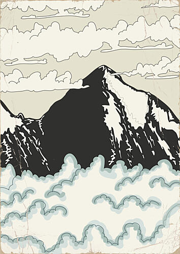 Alpine Peak Above Clouds Art Print
