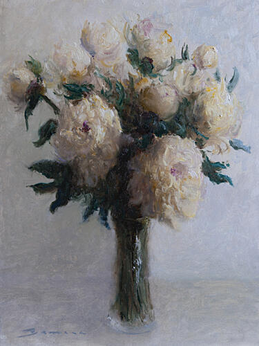 White Peony Bouquet Art Print by James Zamora