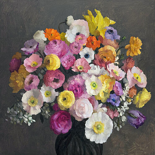 Vibrant Floral Bouquet Art Print by James Zamora