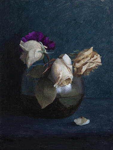 Dark Floral Still Life Art Print by James Zamora