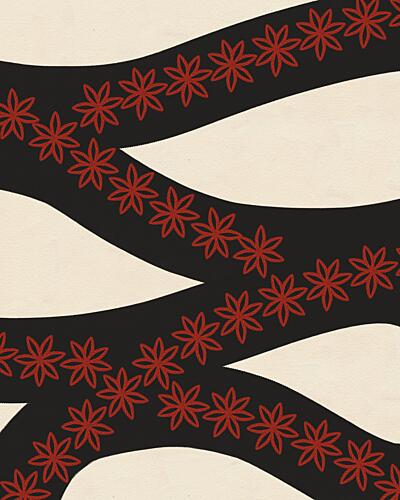 Flowing Red Stars Art Print by Deepthi S
