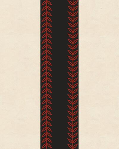 Red Leafy Stripe Art Print by Deepthi S