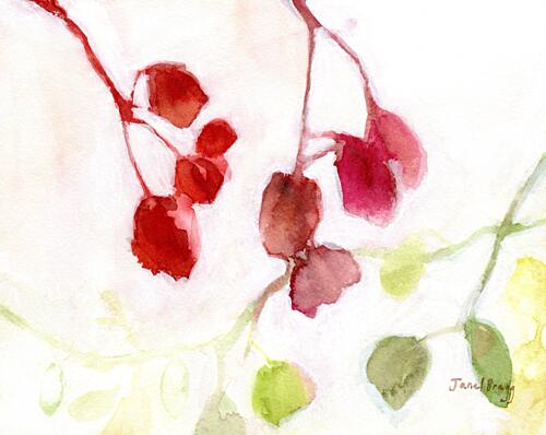 Seasonal Watercolor Foliage Art Print