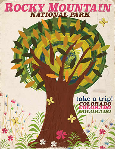 Colorful Rocky Mountain Trip Art Print