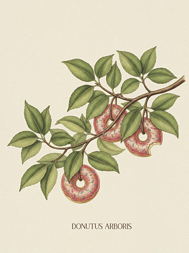 Whimsical Donut Tree Art Print