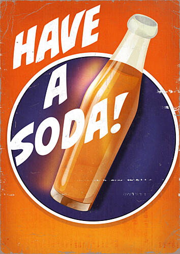 Refreshing Retro Soda Pop art reproduction