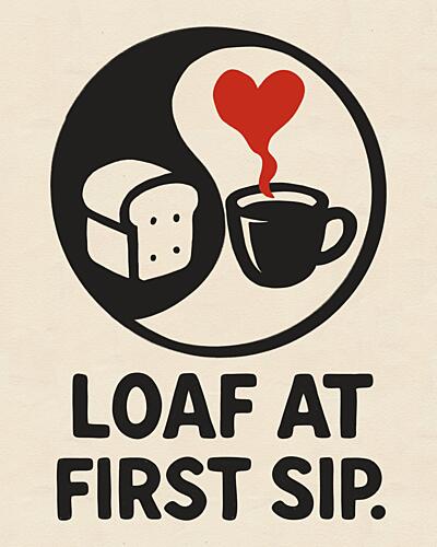 Loaf at First Sip Art Print by Deepthi S