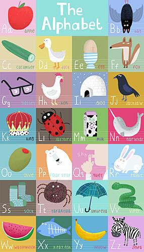 Colorful Kids Alphabet Art Print