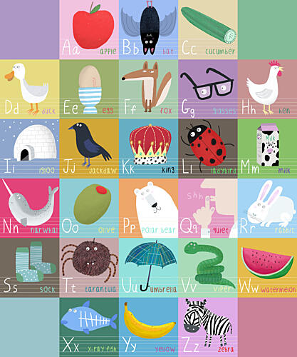 Colorful Kids Alphabet Art Print