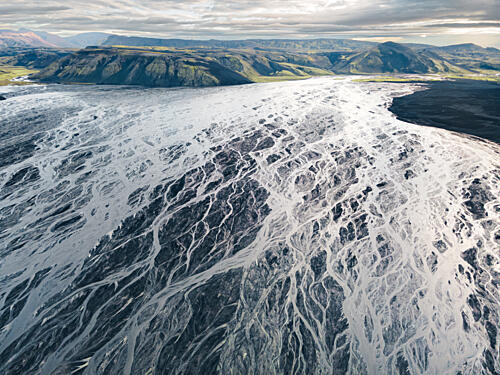 Vast Braided River Patterns Art Print by Bogdan Barbulescu
