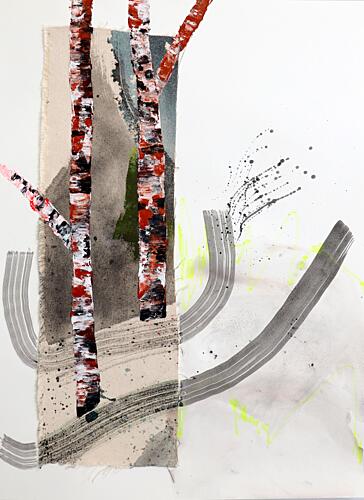 Vibrant Birch Forest Art Print