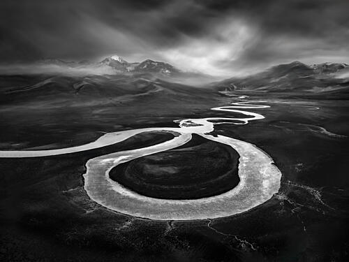 Winding River Landscape Art Print