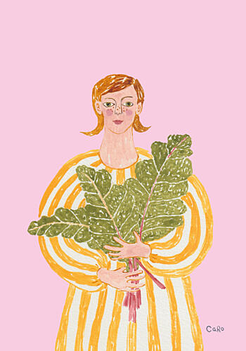 Woman with Fresh Greens Art Print