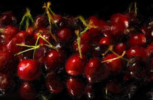 Deep Red Cherries Art Print by James Zamora