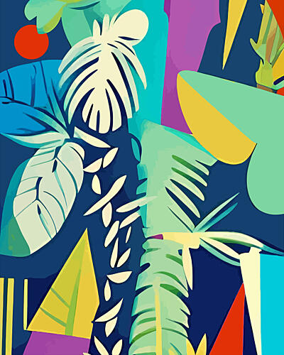 Colorful Tropical Leaves Art Print